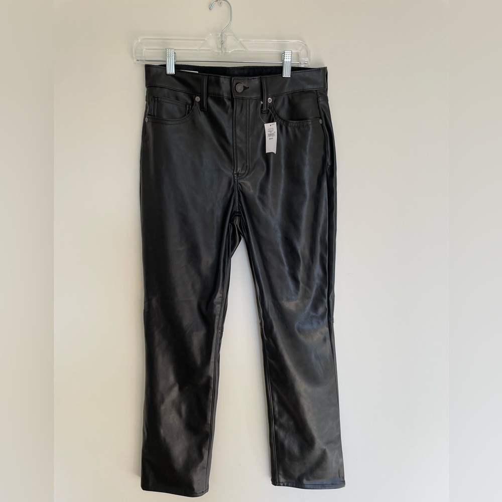 GAP black leather pants sz 28/8 regular